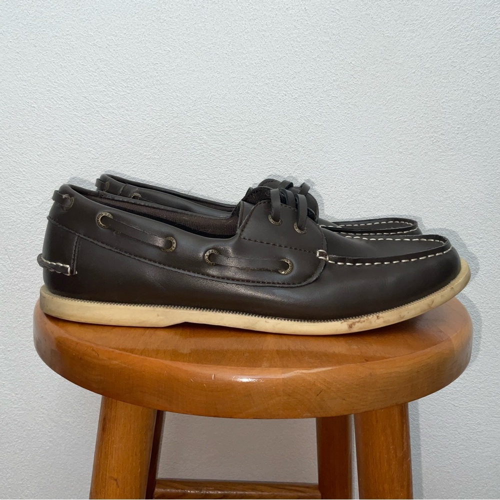 Men's Nautica Dark Brown Nueltin Boat Shoes Size 10.5 Dressy Casual Slip On